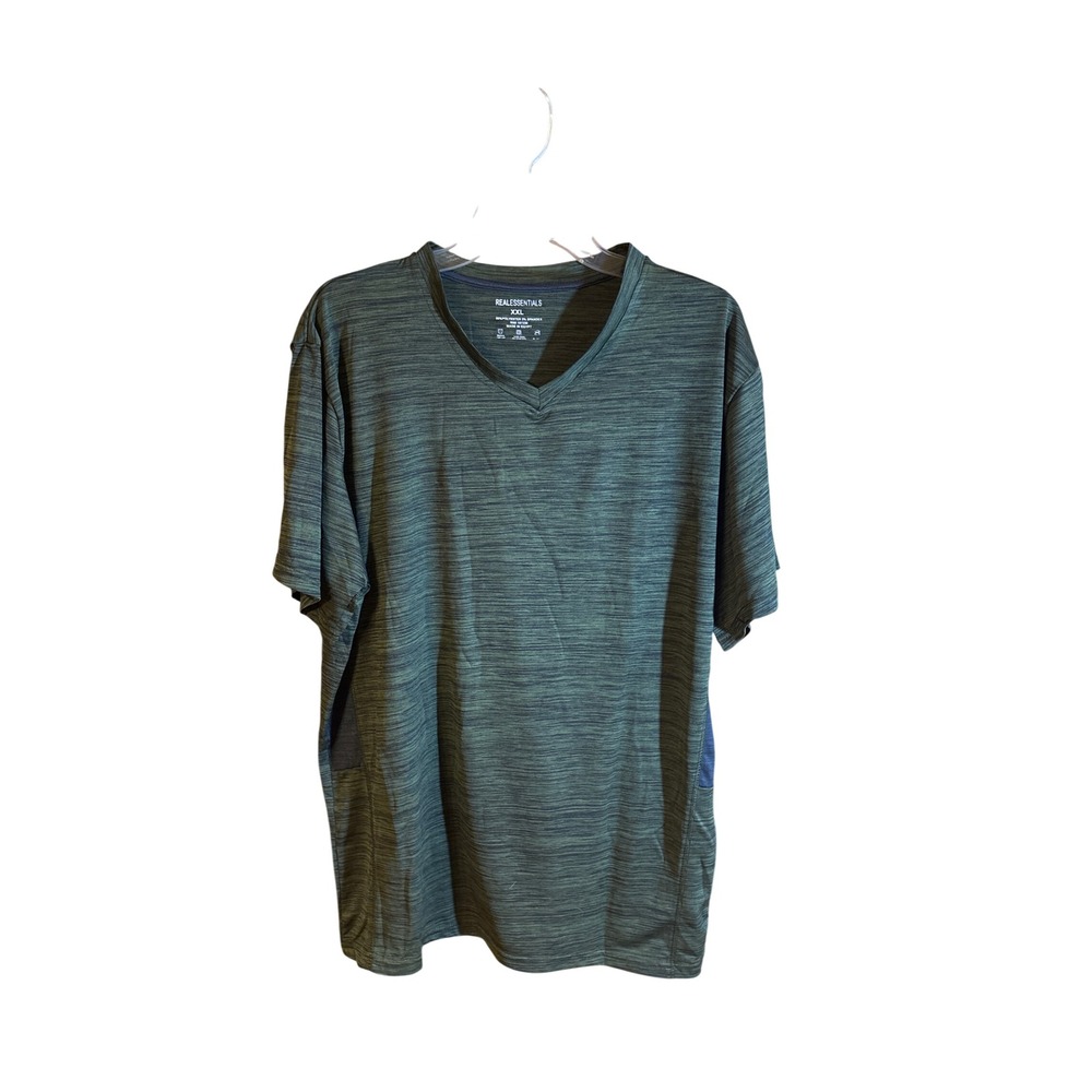 Real Essentials Mens 5-Pack V-Neck Active T-Shirts XXL Heathered Space Dye Multi - Picture 3 of 8